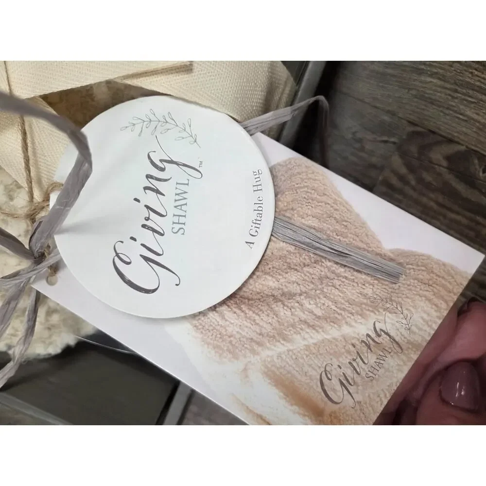 DEMDACO Cream Giving Shawl 100% Nylon-NWT In Box Cozy Soft Shawl Giftable Hug
